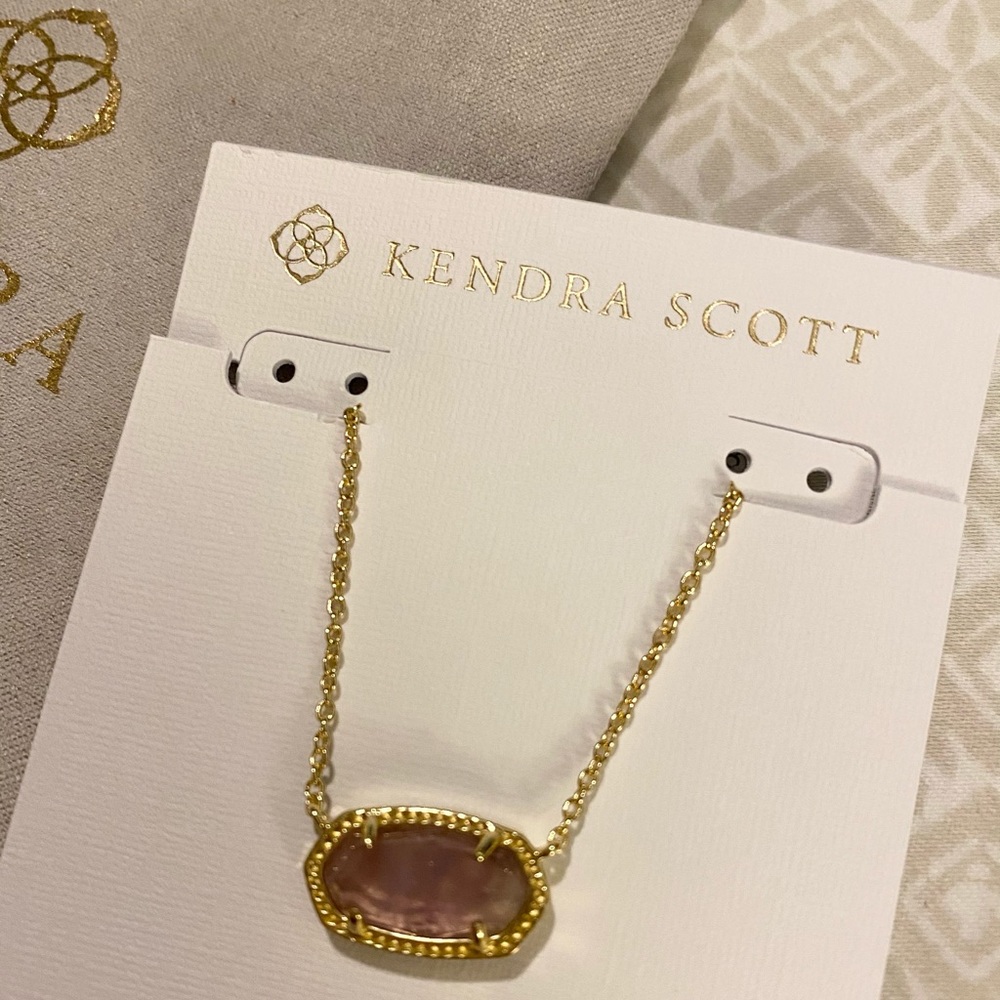 Kendra Scott Elisa gold pendant amethyst necklace